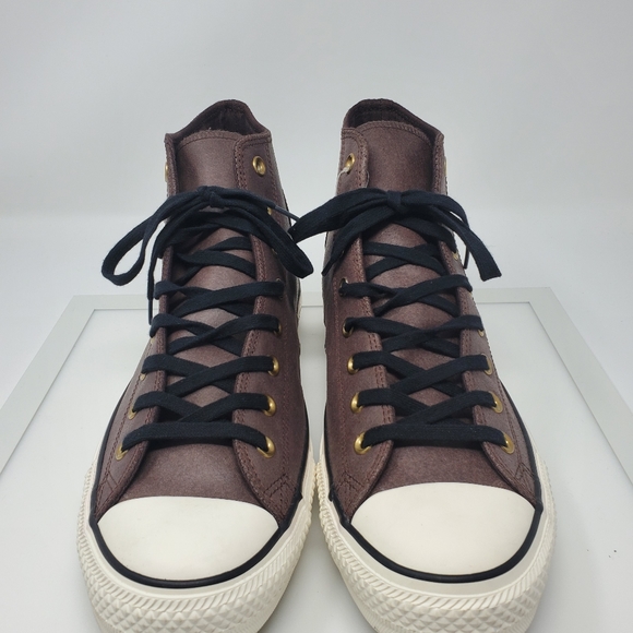 Converse Brown Leather High Tops - Picture 3 of 4